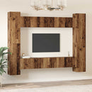 TV-møbelsæt Vægmonteret 10 pcs Gammelt træ 30,5 x 30 x 90 cm