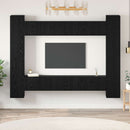 TV-møbelsæt 10 pcs Sort eg 30,5 x 30 x 90 cm Konstrueret træ