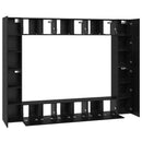 TV-møbelsæt 10 pcs Sort eg 30,5 x 30 x 90 cm Konstrueret træ