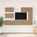 TV-møbelsæt Vægmonteret 6 pcs Artisan Egetræ Konstrueret træ