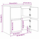 Sideboard 2 pcs Gammelt træ 70 x 41 x 75 cm Konstrueret træ