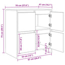 Sideboard 2 pcs Gammelt træ 70 x 41 x 75 cm Konstrueret træ