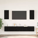 Væg TV Skab 3 pcs 100 x 30 x 30 cm Sort eg Konstrueret træ