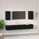 Væg TV Skab 3 pcs 100 x 30 x 30 cm Sort eg Konstrueret træ