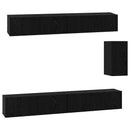 Væg TV Skab 3 pcs 100 x 30 x 30 cm Sort eg Konstrueret træ