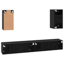 Væg TV Skab 3 pcs 100 x 30 x 30 cm Sort eg Konstrueret træ