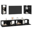 Væg TV Skab 3 pcs 100 x 30 x 30 cm Sort eg Konstrueret træ