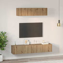 TV-møbelsæt Vægmonteret 4 pcs Artisan Egetræ Konstrueret træ