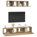 TV-møbelsæt Vægmonteret 4 pcs Artisan Egetræ Konstrueret træ