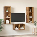TV-møbelsæt Gammelt træ 37 x 37 x 107 cm Konstrueret træ