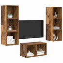 TV-møbelsæt Gammelt træ 37 x 37 x 107 cm Konstrueret træ