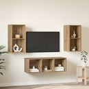 TV-møbelsæt Vægmonteret 3 pcs Artisan Egetræ Konstrueret træ