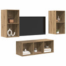 TV-møbelsæt Vægmonteret 3 pcs Artisan Egetræ Konstrueret træ