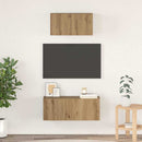 TV-møbelsæt Vægmonteret 2 pcs Artisan Egetræ Konstrueret træ