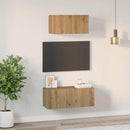 TV-møbelsæt Vægmonteret 2 pcs Artisan Egetræ Konstrueret træ