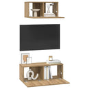 TV-møbelsæt Vægmonteret 2 pcs Artisan Egetræ Konstrueret træ
