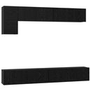 TV-møbelsæt Vægmonteret 5 pcs Sort eg Konstrueret træ