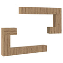 TV Enheder Vægmonteret 4 pcs Artisan Egetræ Konstrueret træ