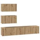 TV-møbelsæt Vægmonteret 4 pcs Artisan-eg Konstrueret træ