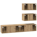 TV-møbelsæt Vægmonteret 4 pcs Artisan-eg Konstrueret træ
