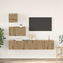 TV-møbelsæt Vægmonteret 4 pcs Artisan Egetræ Konstrueret træ