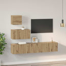 TV-møbelsæt Vægmonteret 4 pcs Artisan Egetræ Konstrueret træ