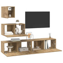 TV-møbelsæt Vægmonteret 4 pcs Artisan Egetræ Konstrueret træ