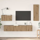 Væg TV Skab Vægmonteret 4 pcs Artisan Egetræ Konstrueret træ