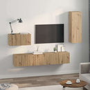 Væg TV Skab Vægmonteret 4 pcs Artisan Egetræ Konstrueret træ