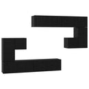 TV Enheder Vægmonteret 4 pcs Sort eg Konstrueret træ