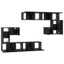 TV Enheder Vægmonteret 4 pcs Sort eg Konstrueret træ