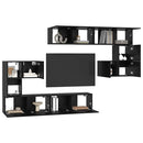 TV Enheder Vægmonteret 4 pcs Sort eg Konstrueret træ