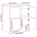 Sideboards 2 pcs Sort eg 70 x 41 x 75 cm Konstrueret træ