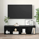 TV-møbelsæt 2 pcs Sort eg 37 x 35 x 72 cm Konstrueret træ