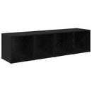 TV-møbelsæt 2 pcs Sort eg 37 x 35 x 72 cm Konstrueret træ