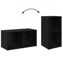 TV-møbelsæt 2 pcs Sort eg 37 x 35 x 72 cm Konstrueret træ