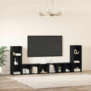 TV-møbelsæt 4 pcs Sort eg 37 x 35 x 107 cm Konstrueret træ