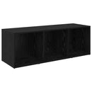 TV-møbelsæt 4 pcs Sort eg 37 x 35 x 107 cm Konstrueret træ