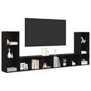 TV-møbelsæt 4 pcs Sort eg 37 x 35 x 107 cm Konstrueret træ