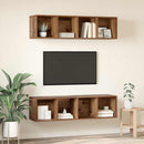 TV-møbelsæt Vægmonteret 2 pcs Gammelt træ 37 x 37 x 142,5 cm