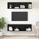 TV-møbelsæt 2 pcs Sort eg 37 x 37 x 142,5 cm Konstrueret træ