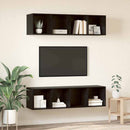 TV-møbelsæt 2 pcs Sort eg 37 x 37 x 142,5 cm Konstrueret træ