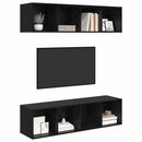 TV-møbelsæt 2 pcs Sort eg 37 x 37 x 142,5 cm Konstrueret træ