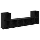 TV-møbelsæt 4 pcs Sort eg 37 x 37 x 72 cm Konstrueret træ