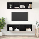 TV-møbelsæt 4 pcs Sort eg 37 x 37 x 72 cm Konstrueret træ