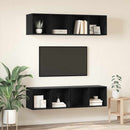 TV-møbelsæt 4 pcs Sort eg 37 x 37 x 72 cm Konstrueret træ
