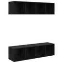 TV-møbelsæt 4 pcs Sort eg 37 x 37 x 72 cm Konstrueret træ