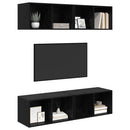 TV-møbelsæt 4 pcs Sort eg 37 x 37 x 72 cm Konstrueret træ