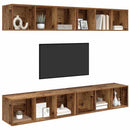 TV-møbelsæt 4 pcs Gammelt træ 37 x 37 x 107 cm Konstrueret træ