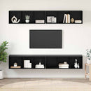 TV-møbelsæt 4 pcs Sort eg 37 x 37 x 107 cm Konstrueret træ